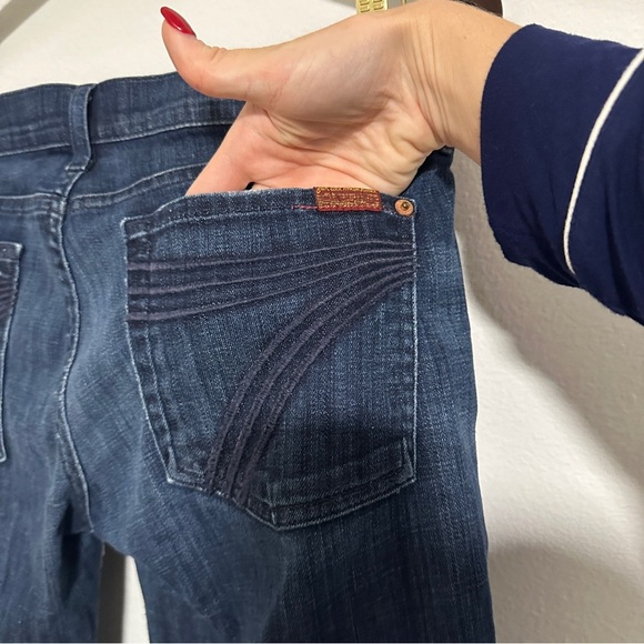 7 For All‎ Mankind Dojo Capri Blue Jeans Womens Size 31 Denim - Picture 8 of 11
